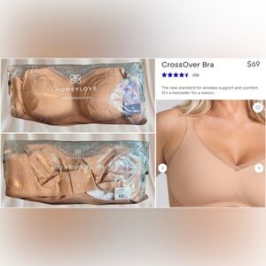 Honeylove CrossOver Bra - Sand 2xl (42D) UNOPENED
